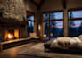 make cozy rain video with fireplace and thunderstorm